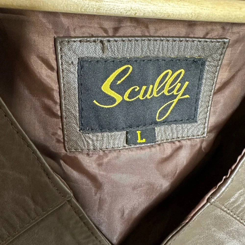 Scully Vintage Brown 100% Leather Vest Western Cowboy Country Men's - Size Large - Picture 3 of 7